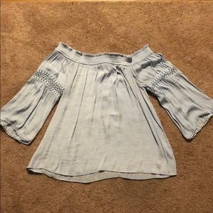 Baby blue off the shoulder top